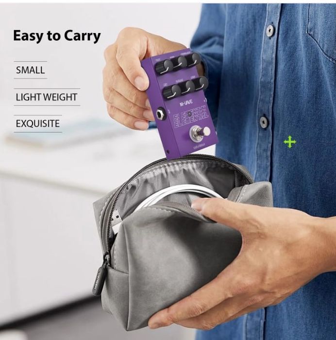 Педаль мульти-эффектов задержки/дилэй M-VAVE ELEMENTAL 9типов задержки