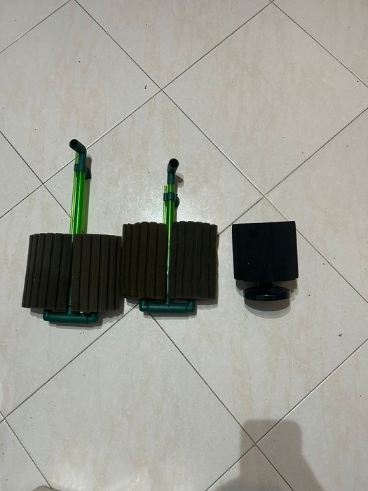 Filtros esponja e cone com rede