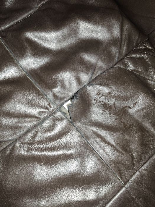 Wygodny skórzany fotel + sofa gratis