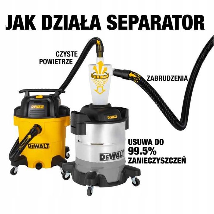 DEWALT DXVCS006 Separator Pyłu 30L INOX Sucho Mokro