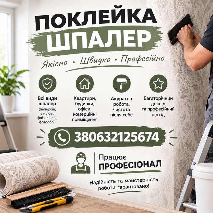 Поклейка шпалер у кімнатах