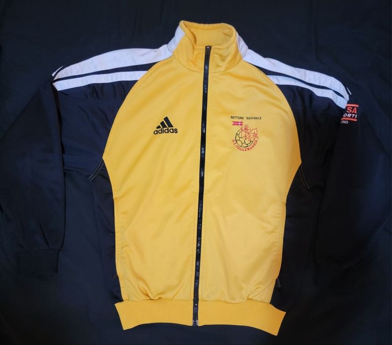 Вінтажна жовто-чорна олімпійка / мастерка Adidas