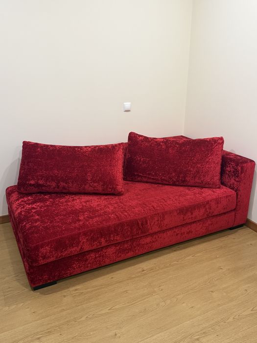 Sofa de canto vermelho
