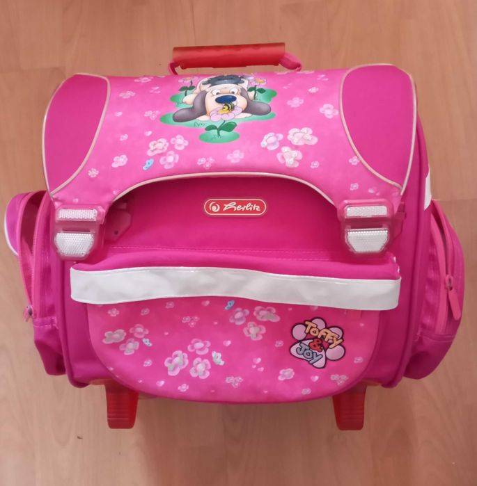 Школьный рюкзак Herlitz Toffy&Joy, эргономичный, розовый, для девочки.