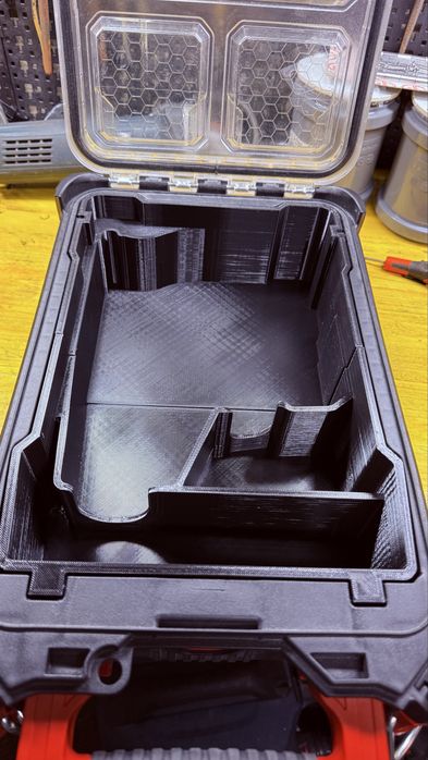 Molde 3d para caixa milwaukee packout m12 maquina de furar