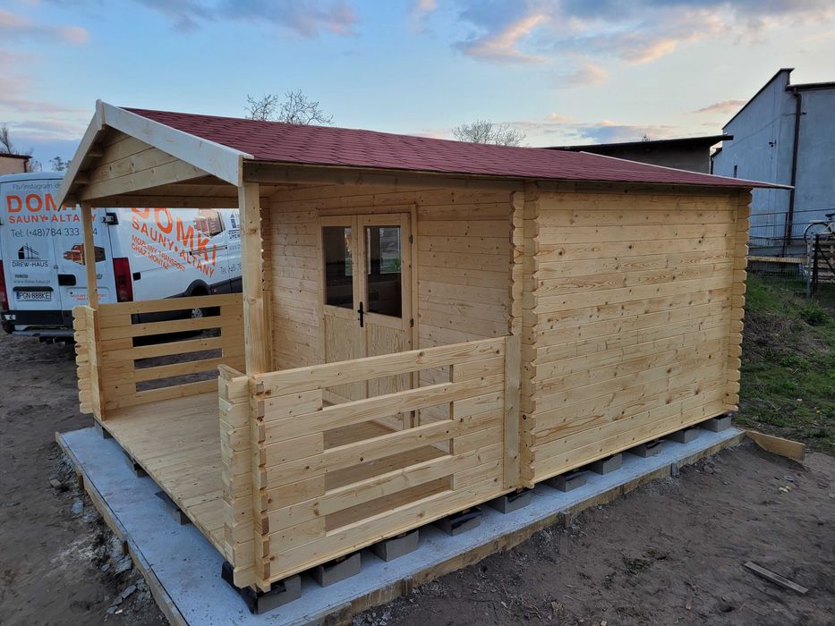 od ZARAZ*masywny domek letniskowy + taras*5x4*20 m2*grubość ścian 34mm