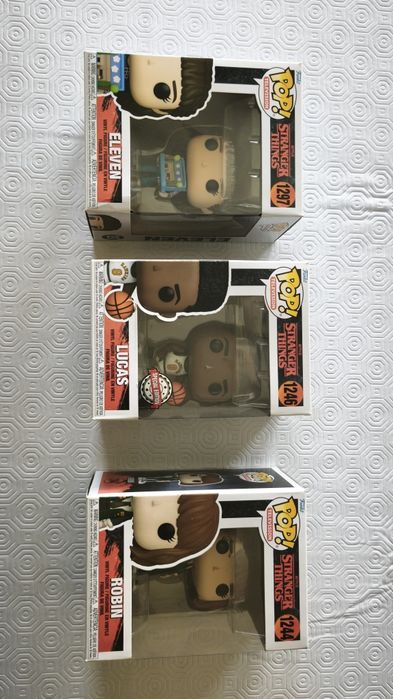 Funko pop Stranger Things 1297 1246 1244
1246 Lucas (special edition)
1244 Robin 
1246 Lucas (special edition)
1244 Robin