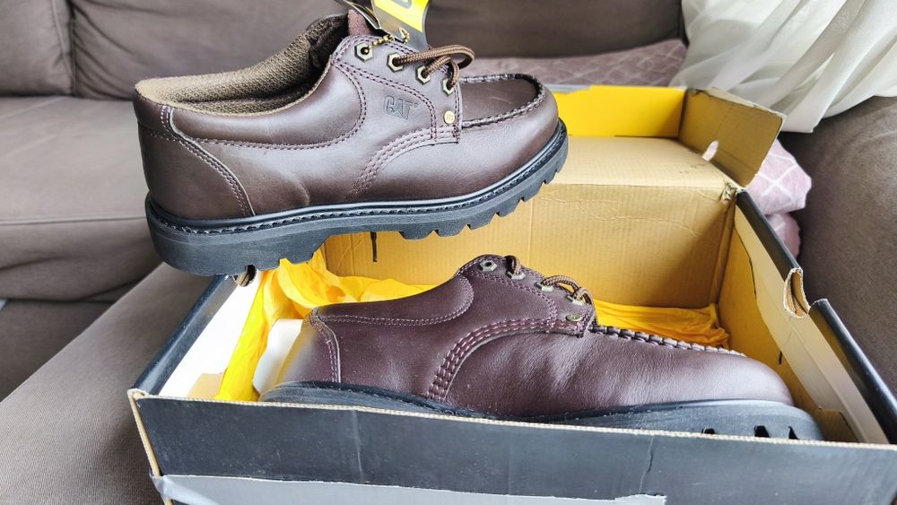 Sapatos castanhos vela de segurança CAT