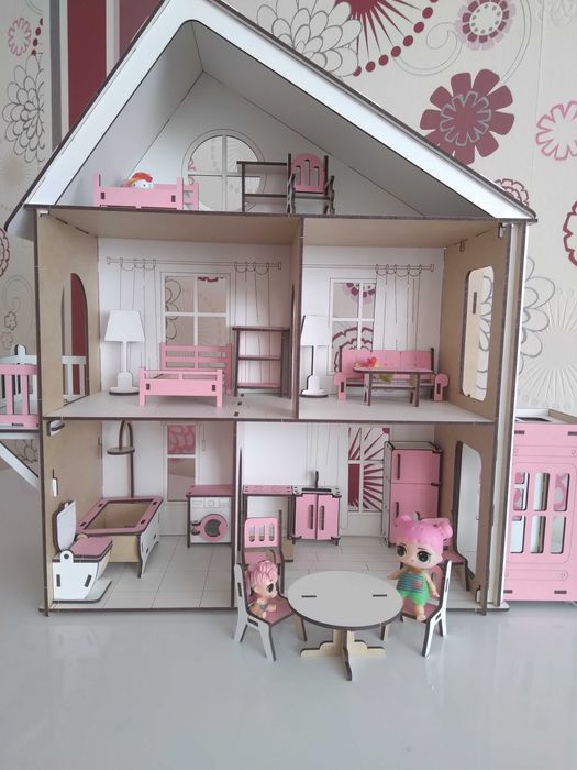 ХДФ будиночок для LOL з ліфтом та меблями 46см дівчинці