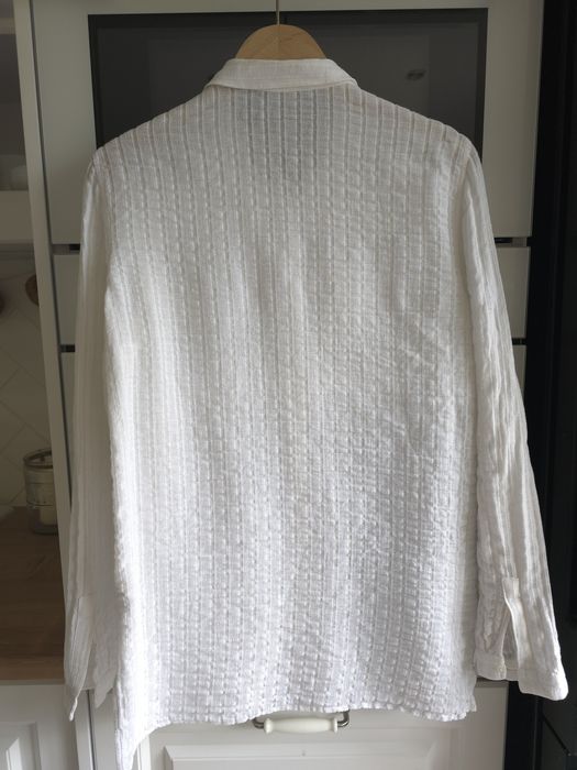 Koszula lniana Massimo Dutti r.42 biała przewiewna