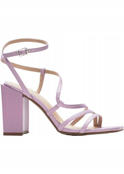 B.P.C sandały liliowe na obcasie na paseczki r.39