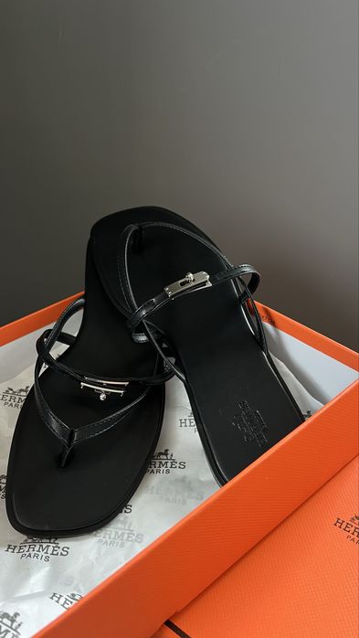 шльопанці Hermes Miss Kelly Sandal чорні