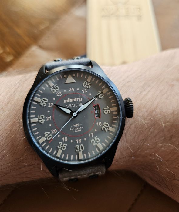 Zegarek mechaniczny automatyczny - INFANTRY AVIATEUR - Pilot