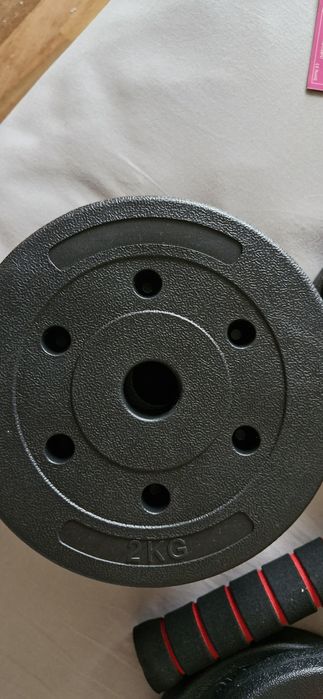 Kit treino em casa: halteres ajustáveis + barra ligação + bandas