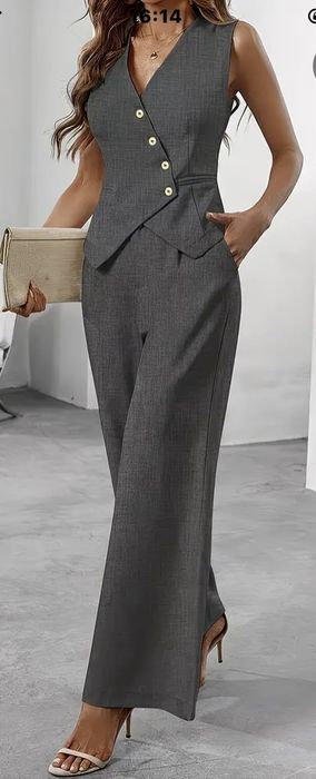 Komplet damski spodnie + kamizelka  S