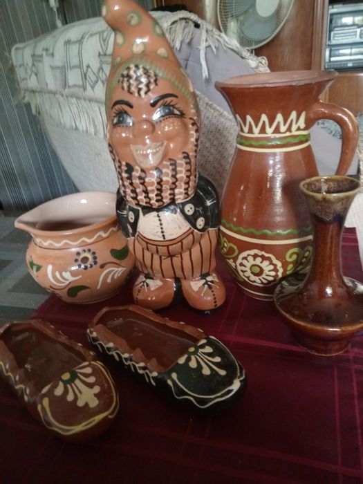 Ваза цветное стекло Чехословакия тарелки японские