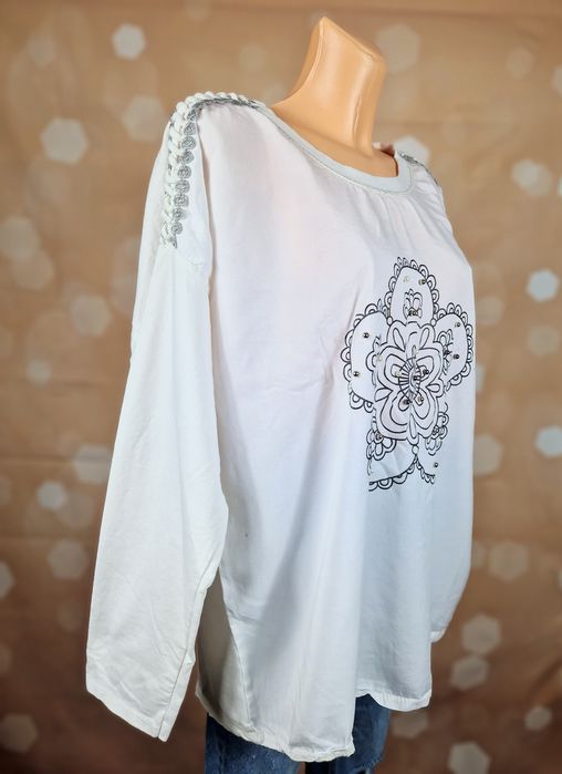 Biała bluzka new collection włoska XL 42 bawełna duży rozmiar