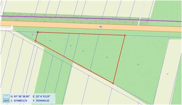 Działka usługowa 0,9362 ha przy DK48 Białki Dolne