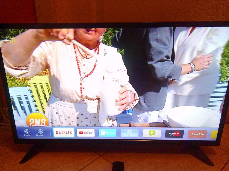 LIN SMART, WIFI, 32 cale, LED, pilot, 2 HDMI, EURO, USB i inne, karton zastępczy.