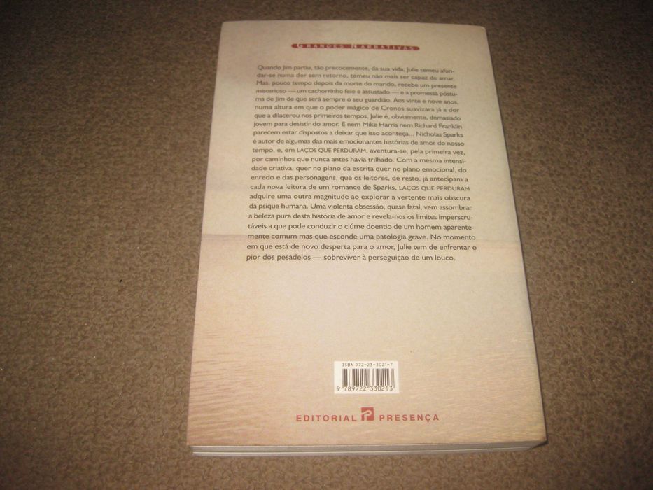 Livro "Laços que Perduram" de Nicholas Sparks