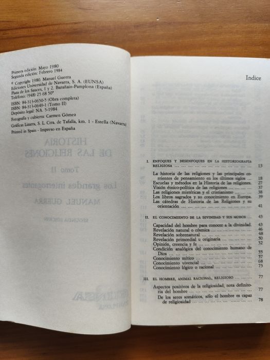 História de las Religiones II, Los grandes interrogantes Manuel Guerra
