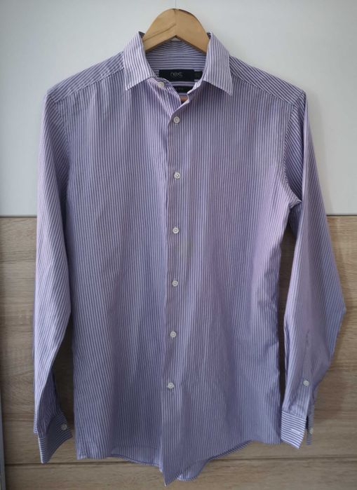 Koszula w paski - next - slim fit - męska - rozmiar s