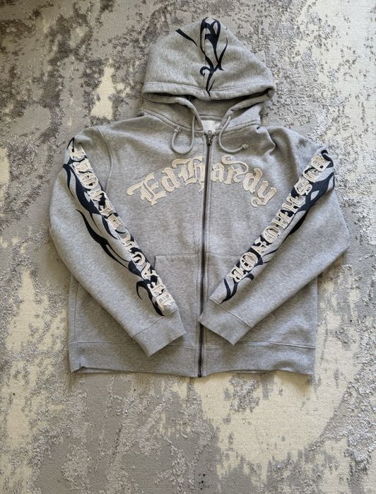 Ed hardy сіра zip hoodie