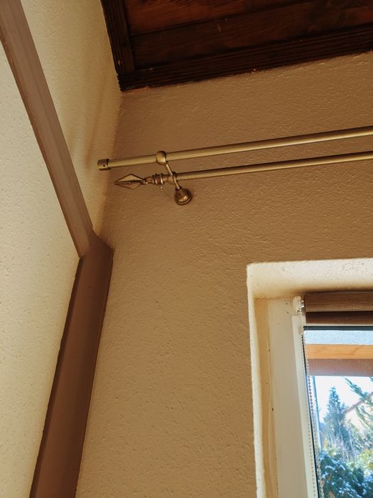 Karnisz metalowy podwójny stare złoto
