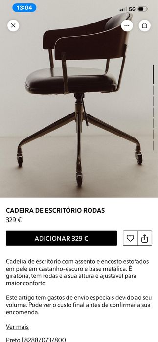 Secretaria e cadeira da Zara Home como novas