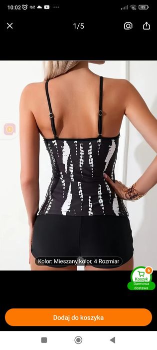 Tankini, kostium kąpielowy rozm M