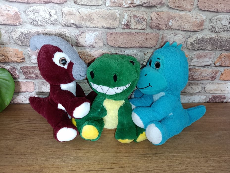 Zestaw maskotek dinozaurów, maskotka dinozaur brokatowe oczy.