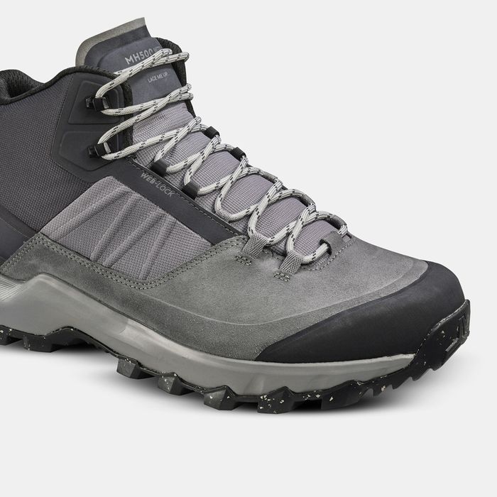 Botas impermeáveis de caminhada montanha MH500 Homem Cinzento