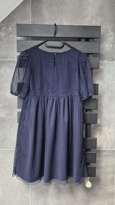 Piękna granatowa sukienka tiul brokat H&M r 140 nowa