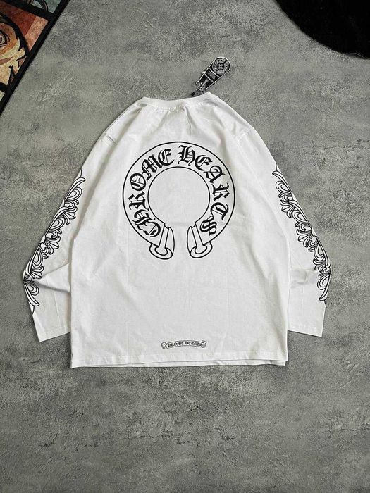 Білий Лонгслів Chrome Hearts з бірками (Хром Хартс)