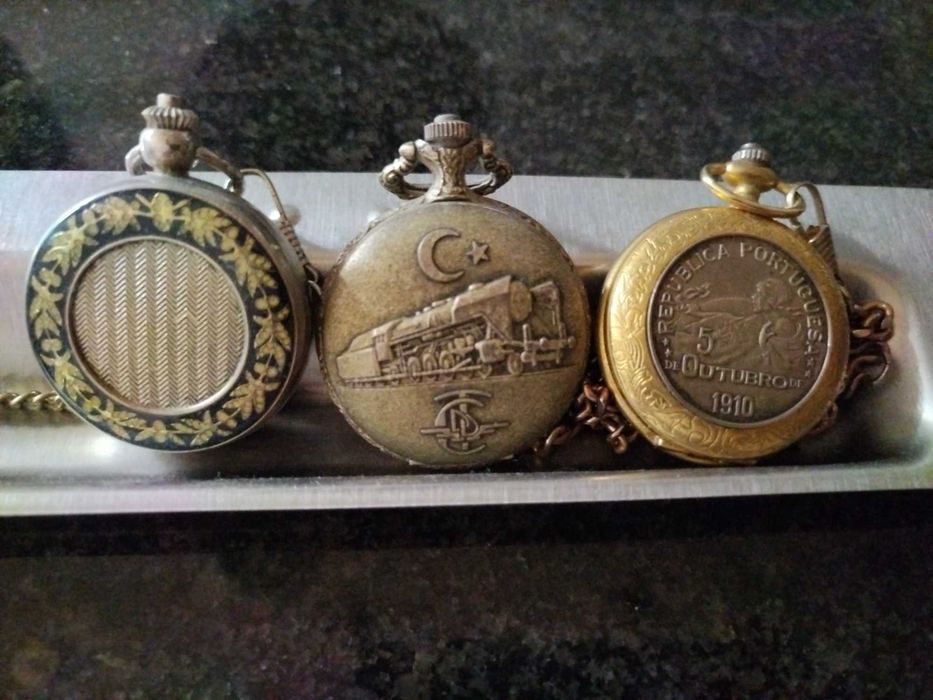 Lote de 3 relógios de bolso