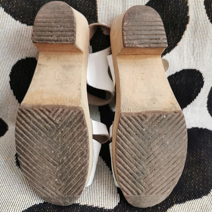 SWEEKS drewniaki skórzane białe r 38