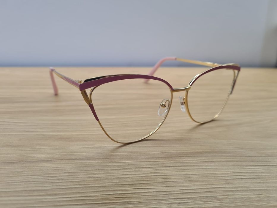 HIT Nowe Damskie Okulary Oprawki Korekcyjne Aluminiowe Złote Zerówki