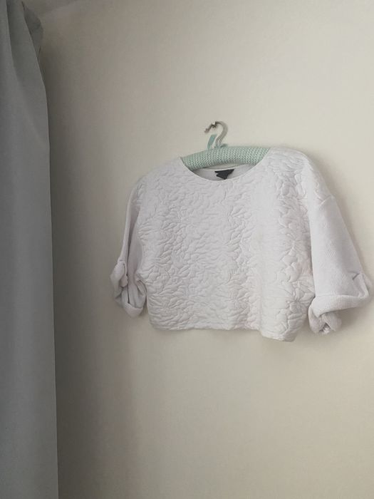 Bluza crop h&m pikowana