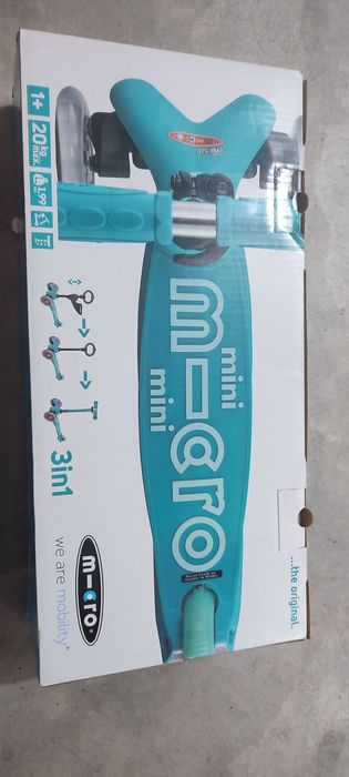 Trotinete Mini Micro 3 em 1 Deluxe Aqua