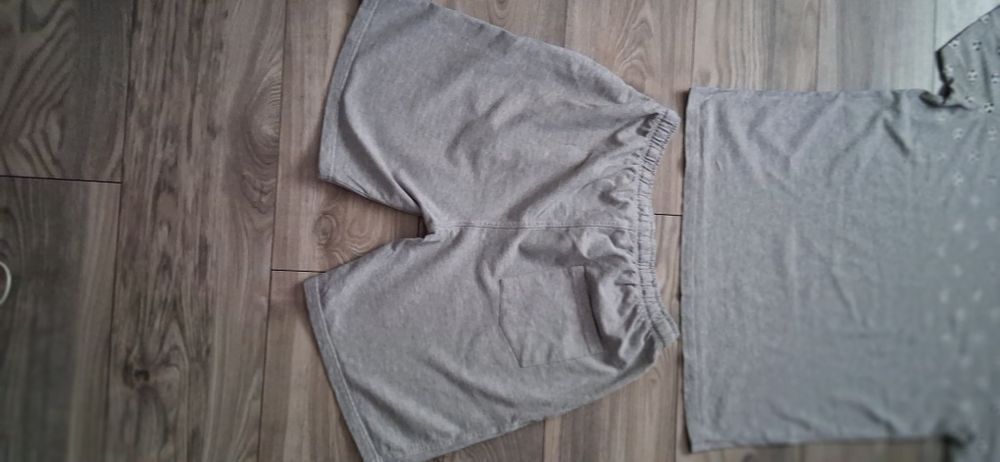 CARRY T-shirt + spodenki męskie M/L szare bawełna.