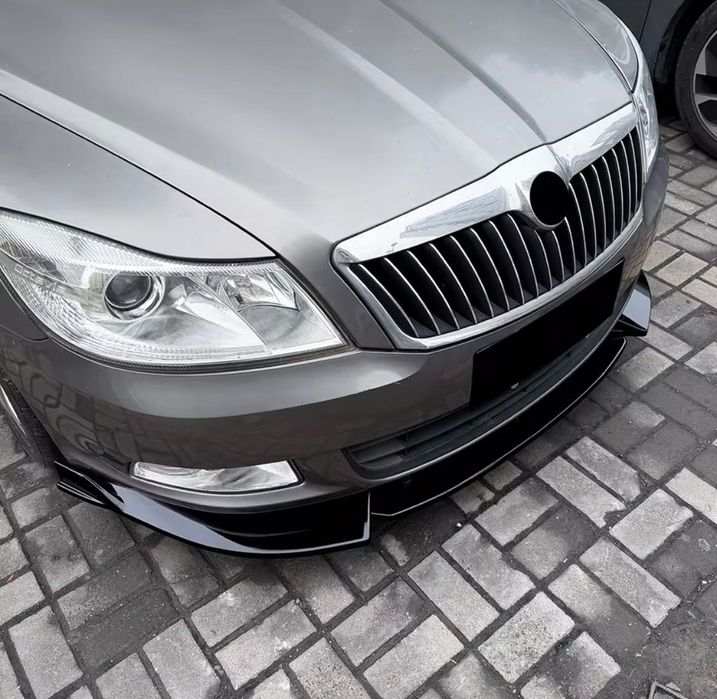 Губа бампер Skoda Octavia накладка на бампер Шкода Октавия юбка бампера сплитер обвес элерон шкода