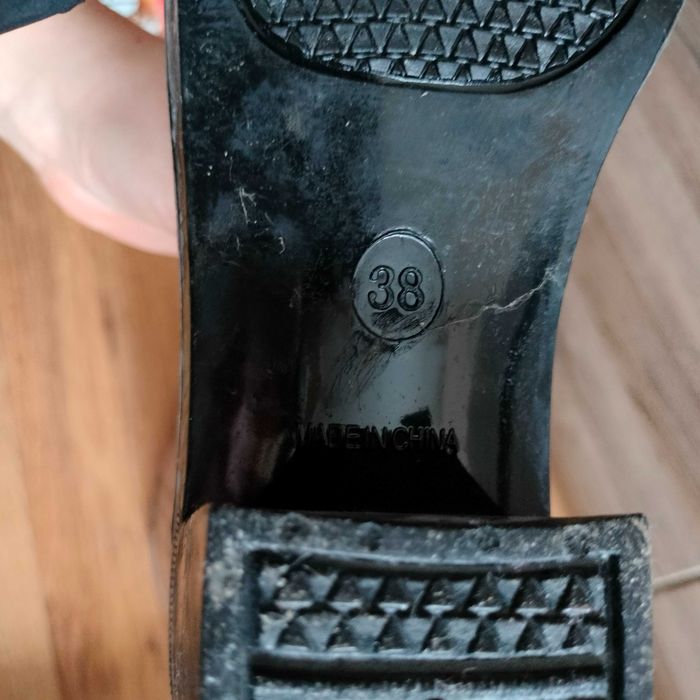 Kalosze w kratkę na obcasie 38, wysokie