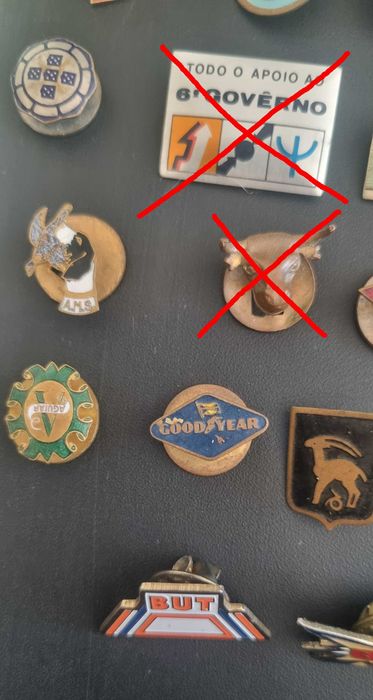 Pins antigos desporto, localidades marcas