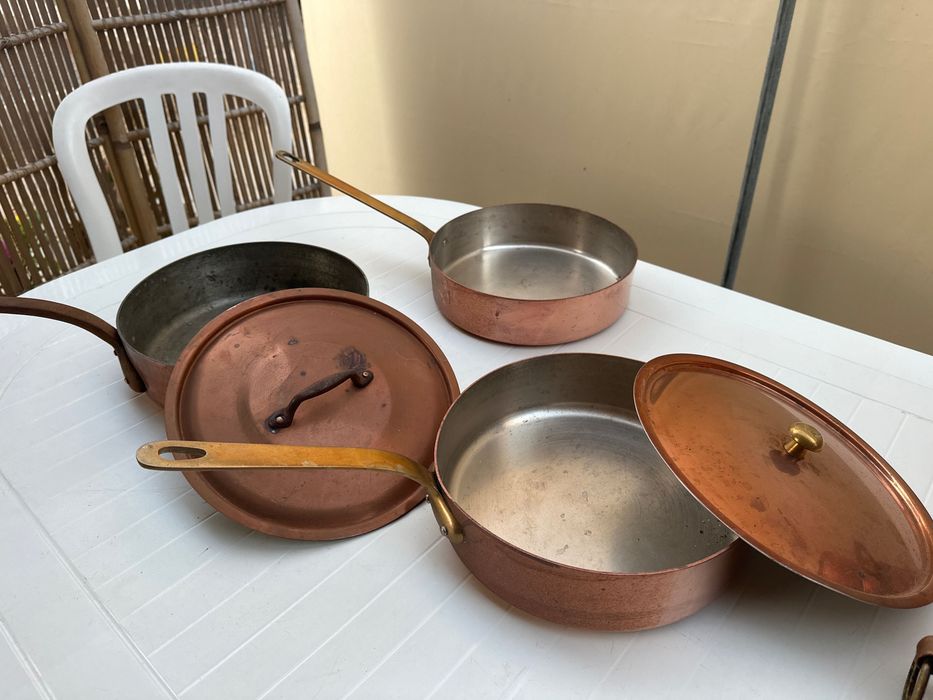 Panelas e frigideiras de cobre