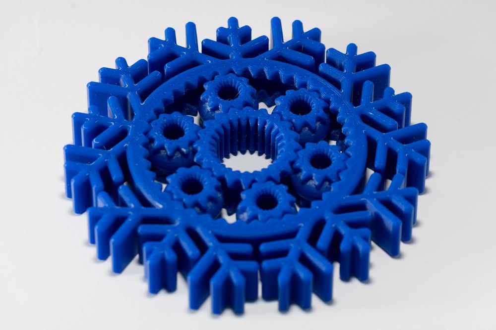 Fidget Spinner w kształcie płatka śniegu w kolorze niebieskim - Druk 3D