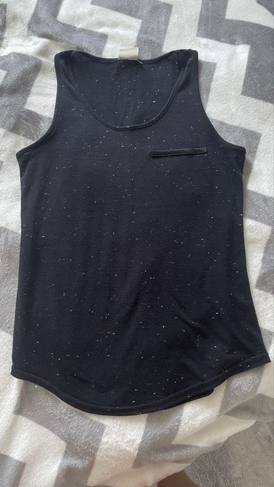 Ichi koszulka na ramiaczkach granatowa w biale kropeczki M/38