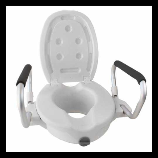 Elevador de sanita Guadiana com tampa, apoios de braços dobráveis