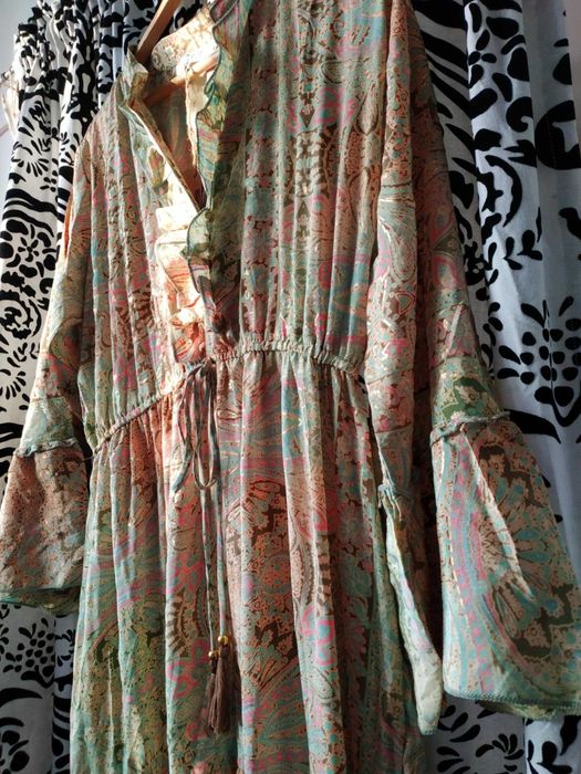 sukienka indyjska seta jedwab z poliestrem