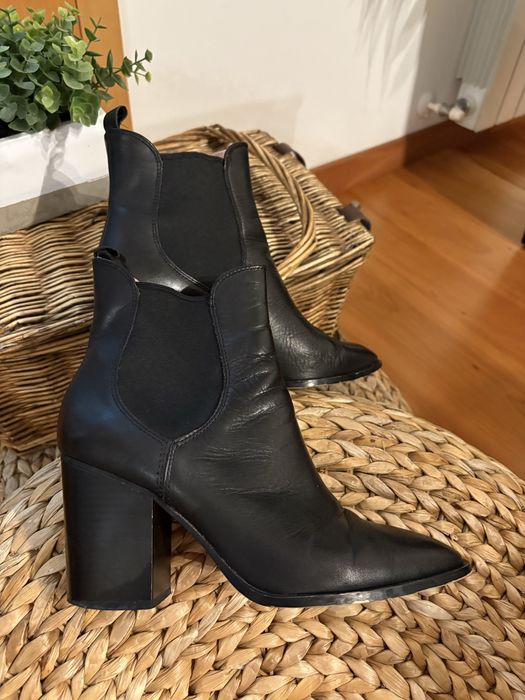 Botins Zara em pele genuina
