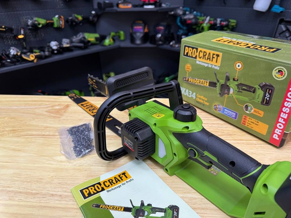 +3.0Ah акб Аккумуляторная пила Procraft PKA34 254мм и 305мм Шина